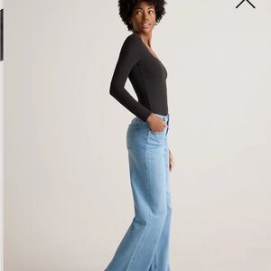 Quince Sky Blue Wide Leg Jeans